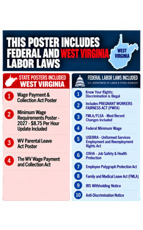 2027 West Virginia Labor Law Poster | State, Federal & OSHA