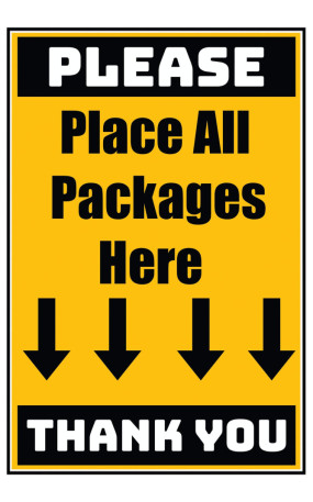 Delivery Sign - Place All Packages Here, Vinyl Stickers