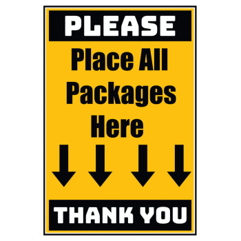 Delivery Sign - Place All Packages Here, Vinyl Stickers
