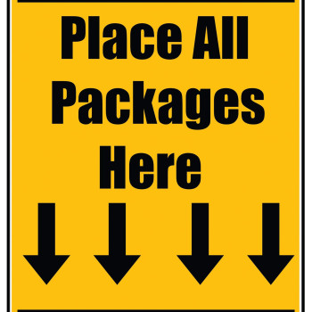 Delivery Sign - Place All Packages Here, Aluminum Sign, 0.04 Thickness