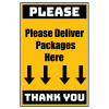 Delivery Sign - Please Deliver All Packages Here, Aluminum Sign, 0.04 Thickness