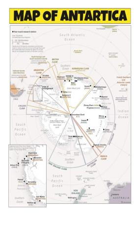 Map of Antarctica  - Laminated Wall Map Poster Print Perfect for Classrooms and Homes - Vivid Imagery with Bright Colors