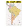 Map of South America  - Laminated Wall Map Poster Print Perfect for Classrooms and Homes - Vivid Imagery with Bright Colors