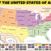 Map of USA  - Laminated Wall Map Poster Print Perfect for Classrooms and Homes - Vivid Imagery with Bright Colors