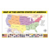 Map of USA  - Laminated Wall Map Poster Print Perfect for Classrooms and Homes - Vivid Imagery with Bright Colors