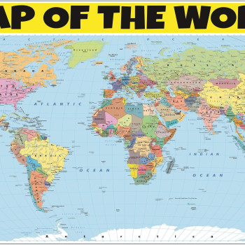 World Map  - Laminated Wall Map Poster Print Perfect for Classrooms and Homes - Vivid Imagery with Bright Colors