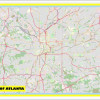 Map of Atlanta with Neighborhoods, Streets, Roads, Highways and Parks - Laminated Wall Map Poster Print - Vivid Imagery with Bright Colors