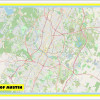 Map of Austin with Neighborhoods, Streets, Roads, Highways and Parks - Laminated Wall Map Poster Print - Vivid Imagery with Bright Colors