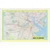 Map of Boston with Neighborhoods, Streets, Roads, Highways and Parks - Laminated Wall Map Poster Print - Vivid Imagery with Bright Colors