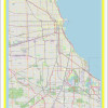 Map of Chicago with Neighborhoods, Streets, Roads, Highways and Parks - Laminated Wall Map Poster Print - Vivid Imagery with Bright Colors