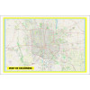 Map of Columbus with Neighborhoods, Streets, Roads, Highways and Parks - Laminated Wall Map Poster Print - Vivid Imagery with Bright Colors