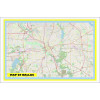 Map of Dallas with Neighborhoods, Streets, Roads, Highways and Parks - Laminated Wall Map Poster Print - Vivid Imagery with Bright Colors