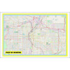 Map of Denver with Neighborhoods, Streets, Roads, Highways and Parks - Laminated Wall Map Poster Print - Vivid Imagery with Bright Colors