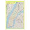 Map of Manhattan with Neighborhoods, Streets, Roads, Highways and Parks - Laminated Wall Map Poster Print - Vivid Imagery with Bright Colors