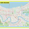 Map of New Orleans with Neighborhoods, Streets, Roads, Highways and Parks - Laminated Wall Map Poster Print - Vivid Imagery with Bright Colors