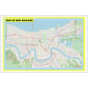Map of New Orleans with Neighborhoods, Streets, Roads, Highways and Parks - Laminated Wall Map Poster Print - Vivid Imagery with Bright Colors