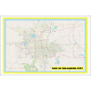 Map of Oklahoma City with Neighborhoods, Streets, Roads, Highways and Parks - Laminated Wall Map Poster Print