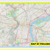 Map of Philadelphia with Neighborhoods, Streets, Roads, Highways and Parks - Laminated Wall Map Poster Print