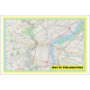 Map of Philadelphia with Neighborhoods, Streets, Roads, Highways and Parks - Laminated Wall Map Poster Print
