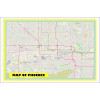 Map of Phoenix with Neighborhoods, Streets, Roads, Highways and Parks - Laminated Wall Map Poster Print - Vivid Imagery with Bright Colors