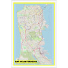 Map of San Francisco with Neighborhoods, Streets, Roads, Highways and Parks - Laminated Wall Map Poster Print