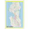 Map of Seattle with Neighborhoods, Streets, Roads, Highways and Parks - Laminated Wall Map Poster Print - Vivid Imagery with Bright Colors