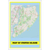 Map of Staten Island with Neighborhoods, Streets, Roads, Highways and Parks - Laminated Wall Map Poster Print
