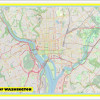 Map of Washington with Neighborhoods, Streets, Roads, Highways and Parks - Laminated Wall Map Poster Print - Vivid Imagery with Bright Colors