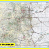 Map of Colorado Large Detailed Roads and Highways, Map of Colorado State with All Cities, Parks and Landmarks - Laminated Wall Map Poster