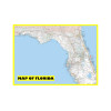 Map of Florida Large Detailed Roads and Highways, Map of Florida State with All Cities, Parks and Landmarks - Laminated Wall Map Poster Print