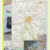 Map of Indiana Large Detailed Roads and Highways, Map of Indiana State with All Cities, Parks and Landmarks - Laminated Wall Map Poster Print