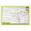 Map of Kansas Large Detailed Roads and Highways, Map of Kansas State with All Cities, Parks and Landmarks - Laminated Wall Map Poster Print