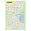 Map of Dublin with Neighborhoods, Streets, Roads, Highways and Parks - Laminated Wall Map Poster Print - Vivid Imagery with Bright Colors