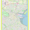 Map of Dublin with Neighborhoods, Streets, Roads, Highways and Parks - Laminated Wall Map Poster Print - Vivid Imagery with Bright Colors