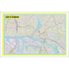 Map of Hamburg with Neighborhoods, Streets, Roads, Highways and Parks - Laminated Wall Map Poster Print - Vivid Imagery with Bright Colors