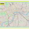 Map of London with Neighborhoods, Streets, Roads, Highways and Parks - Laminated Wall Map Poster Print - Vivid Imagery with Bright Colors