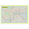 Map of London with Neighborhoods, Streets, Roads, Highways and Parks - Laminated Wall Map Poster Print - Vivid Imagery with Bright Colors