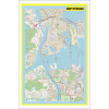 Map of Macau with Neighborhoods, Streets, Roads, Highways and Parks - Laminated Wall Map Poster Print - Vivid Imagery with Bright Colors