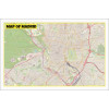 Map of Madrid with Neighborhoods, Streets, Roads, Highways and Parks - Laminated Wall Map Poster Print - Vivid Imagery with Bright Colors