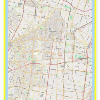 Map of Mexico City with Neighborhoods, Streets, Roads, Highways and Parks - Laminated Wall Map Poster Print - Vivid Imagery with Bright Colors