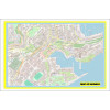 Map of Monaco with Neighborhoods, Streets, Roads, Highways and Parks - Laminated Wall Map Poster Print - Vivid Imagery with Bright Colors
