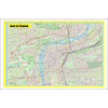 Map of Prague with Neighborhoods, Streets, Roads, Highways and Parks - Laminated Wall Map Poster Print - Vivid Imagery with Bright Colors