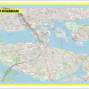 Map of Stockholm with Neighborhoods, Streets, Roads, Highways and Parks - Laminated Wall Map Poster Print - Vivid Imagery with Bright Colors