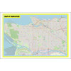 Map of Vancouver with Neighborhoods, Streets, Roads, Highways and Parks - Laminated Wall Map Poster Print - Vivid Imagery with Bright Colors