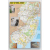 Map of New Jersey Large Detailed Roads and Highways, Map of New Jersey State with All Cities, Parks and Landmarks - Laminated Wall Map Poster