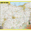 Map of Ohio Large Detailed Roads and Highways, Map of Ohio State with All Cities, Parks and Landmarks - Laminated Wall Map Poster Print