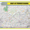 Map of Pennsylvania Large Detailed Roads and Highways, Map of Pennsylvania State with All Cities, Parks and Landmarks - Laminated Wall Map