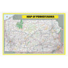 Map of Pennsylvania Large Detailed Roads and Highways, Map of Pennsylvania State with All Cities, Parks and Landmarks - Laminated Wall Map