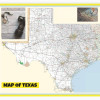 Map of Texas Large Detailed Roads and Highways, Map of Texas State with All Cities, Parks and Landmarks - Laminated Wall Map Poster Print