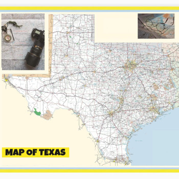 Map of Texas Large Detailed Roads and Highways, Map of Texas State with All Cities, Parks and Landmarks - Laminated Wall Map Poster Print